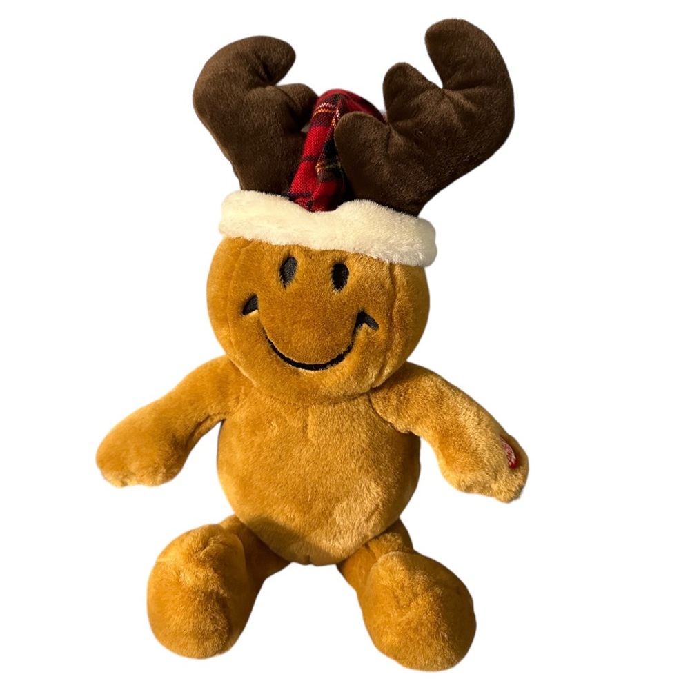 Main Joy Limited Plush Tickle Wiggle Smiley Reindeer 16” Sings Gingerbread Man